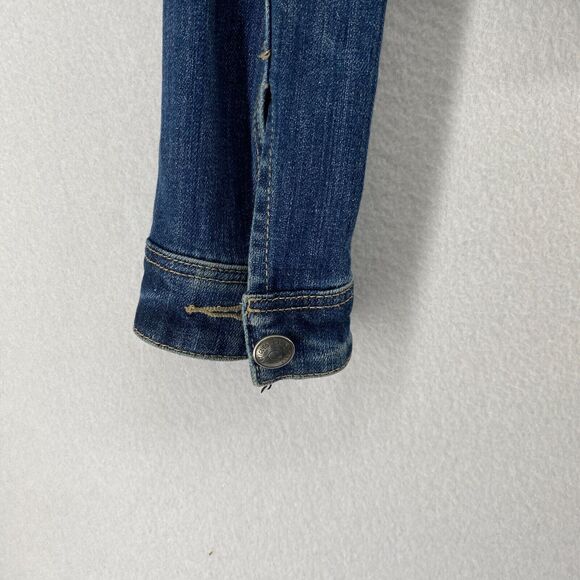 ARTICLES OF SOCIETY Jacket Womens M Trucker Jean Denim Cropped Button Front Blue - Picture 7 of 16